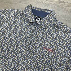 Footjoy Floral Springfield Golf Club Polo Men's Sz L Multicolor AOP